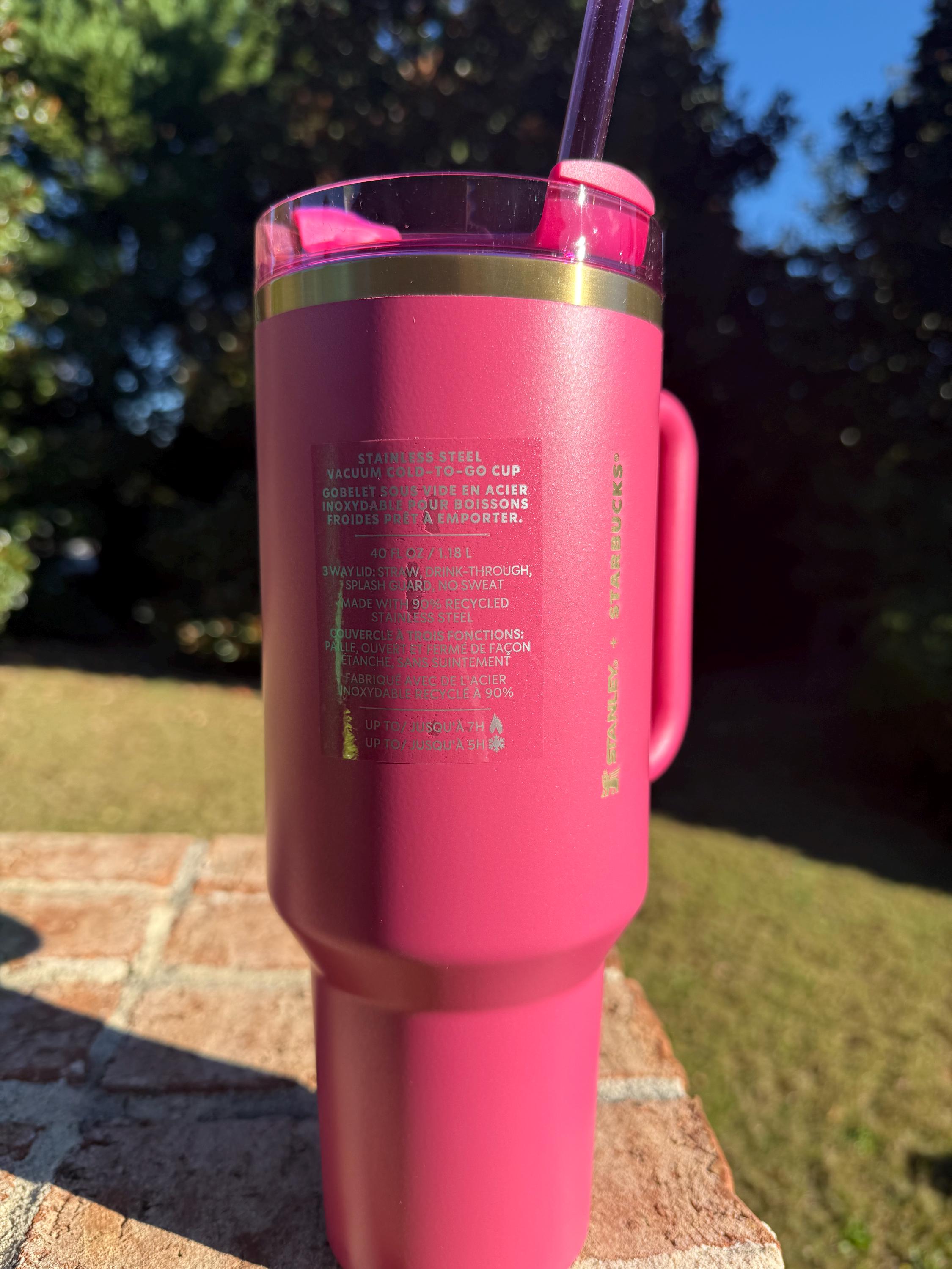Stanley X Starbucks Berry Pink Glitter Tumbler 40 Oz  New 2024, FREE  Shipping Limited Edition Glitter Stanley Cup