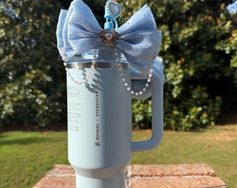 Decorated Baby Blue 40 Oz Quencher