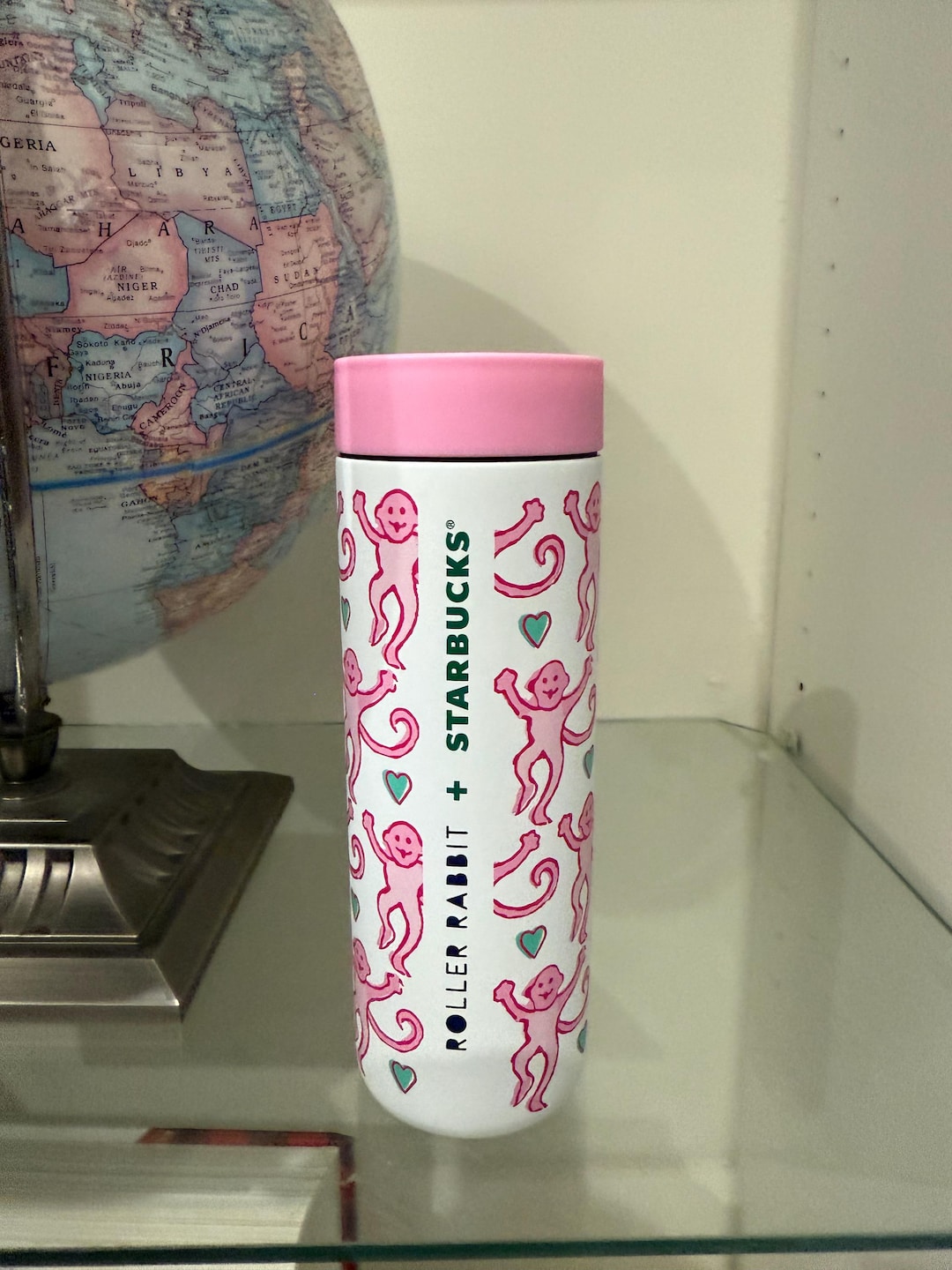 NEW Starbucks X Roller Rabbit 16oz Stainless Steel Insulated Pink ...