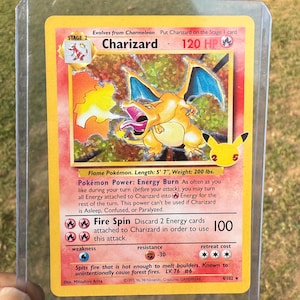 Carta Pokemon Charizard olografica / Carta da collezione / Carta 25th Anniversary Pack / 4/102 Charizard PSA Gem / PSA Gem MT 10 Celebrations