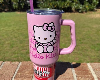 Pink Kitty Stainless Steel 40 oz Tumbler