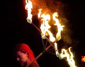 Fire Umbrella - 8 wick parasol fireshow, kevlar /// FREE FAST SHIPPING /// Dance * Performers * Bellydance * Practice * Festival