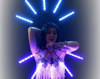 Multicolor LED Dance Fans, 22 Dynamic Modes, Remote Control (Pair)