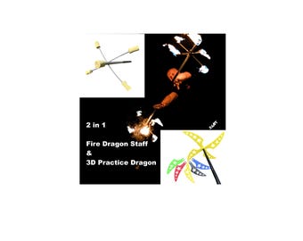 2 w 1: Ognisty i 3D Ćwiczący Kij Smoka – Demontowany Kij Podróżny