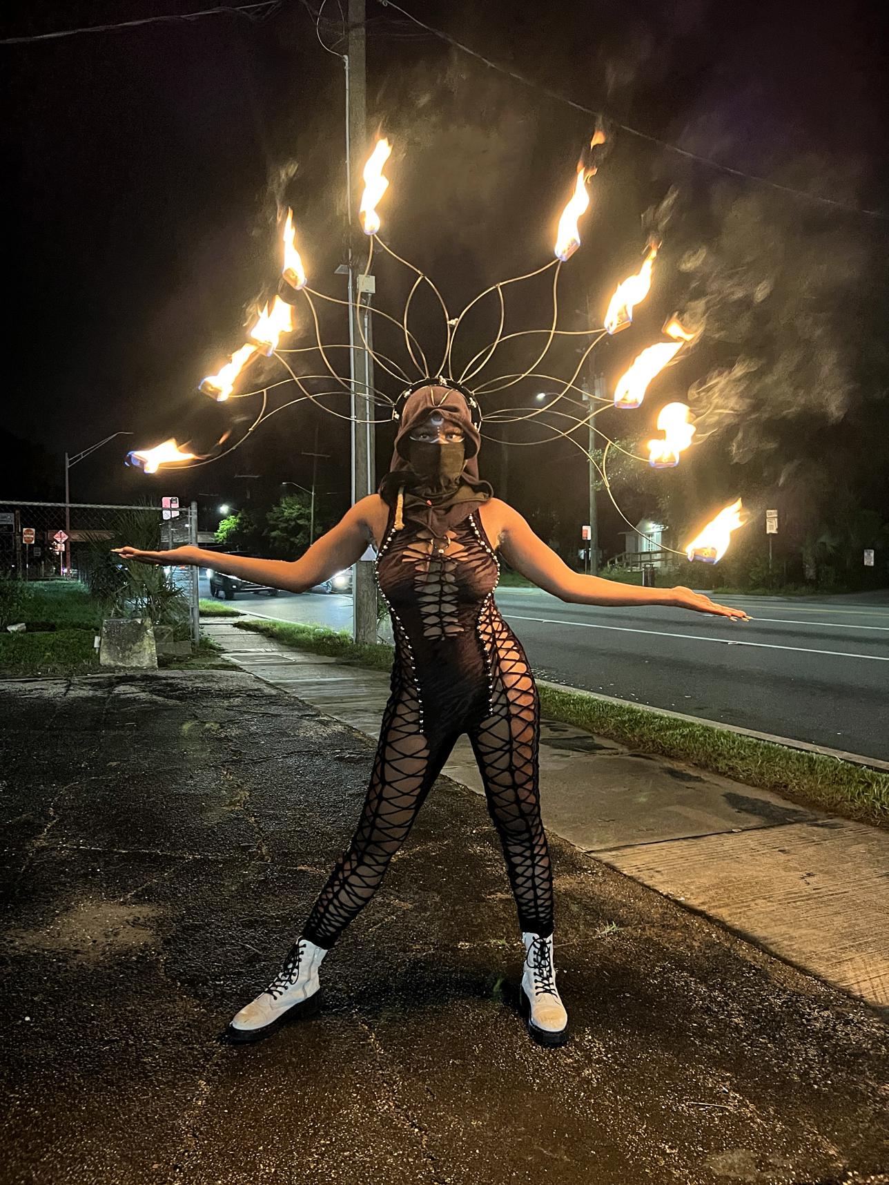 Fire Crown >>>Foldable<<< >>>FREE FAST SHIPPING<<< Dance * Performers * Bellydance * Practice * Festival
