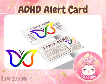 Rainbow ADHD Awareness Card | Lanyard Communication Card | Autism-Friendly Design | PDF & PNG | Neurodivergent | Printable