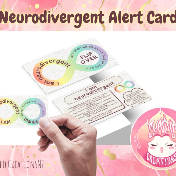 Neurodiversity Communication Cards | Autism + ADHD Support | 2 Designs | Printable PDF & PNG | Lanyard or Wallet | Autistic-Owned Business