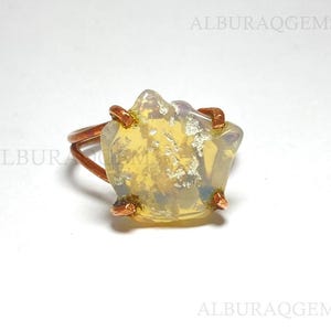 Australian Opal Copper Ring, Natural Gemstone Raw Ring | Adjustable Ring | Handmade Ring | Meditation Ring | Ring For Her | Wholesale Price