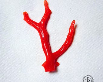 Bastoncino di corallo rosso italiano, corallo grezzo lucidato con pietra preziosa naturale / Ramo di corallo rosso italiano / 41X25X4 MM / Prezzo all'ingrosso