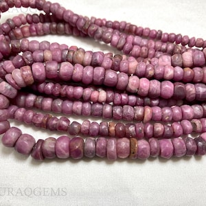 16 Inches Ruby Smooth Rondelle Beads, Natural Gemstone Beads | Ruby for Jewelry Making | 6X8 MM Approx | Wholesale Price