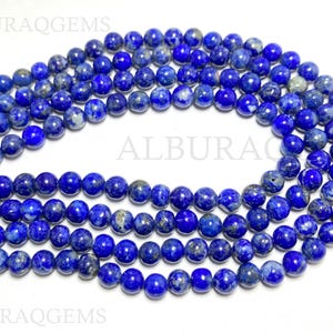 13 Inches Lapis Lazuli Smooth Round Beads, Natural Gemstone Beads | Lapis for Jewelry Making | 4 MM Approx | Wholesale Price