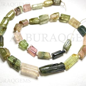 13.5 Inches Multi Tourmaline Smooth Tube Beads, Natural Gemstone Beads | Tourmaline for Jewelry Making | 5X10 To 7X20 MM | Wholesale Price