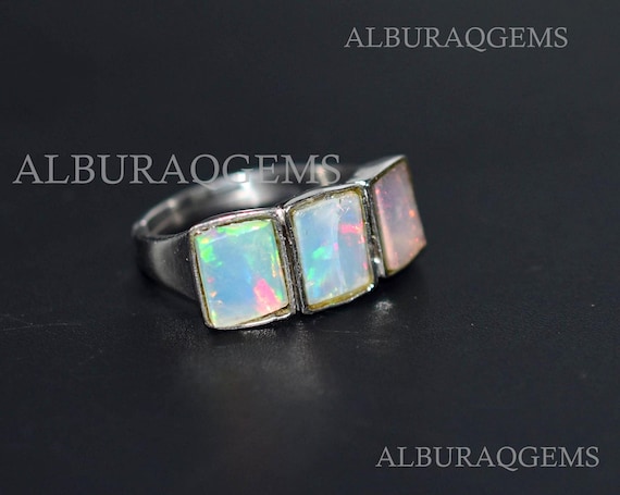 Ethiopian Opal 925 Sterling Silver Ring, Natural Gemstone Ring | Adjustable Ring | Handmade Ring | Ring For Her | Wholesale Price