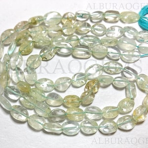 14 Inches Aquamarine Smooth Oval Beads, Natural Gemstone Beads | Aquamarine for Jewelry Making | 5X7 To 7X10 MM | Wholesale Price