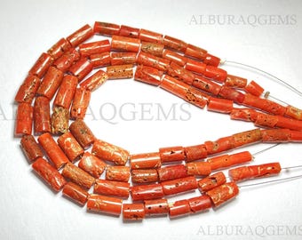 Cuentas de coral rojo italiano de 8 pulgadas, cuentas de piedras preciosas naturales, coral rojo italiano para hacer joyas, 5 x 8 a 7 x 13 mm, precio al por mayor