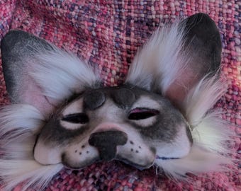 Black and white cat mask  ! | HIGH QUALITY PREMADE | Therian furry alterhuman cosplay otherkin mask