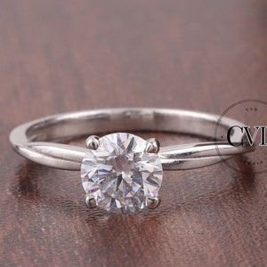 1.0 Carat IGI CERTIFIED F color VS1 Clarity Round Brilliant Excellent Cut Lab Created Diamond Solitaire Engagement Ring 14k White Gold ring