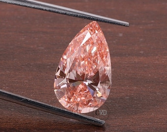 Fancy Vivid Pink Colored Pear Cut Lab Created Loose Diamond For Diamond Wedding Ring CVD Diamond VS1 Clarity Diamond For Engagement Ring