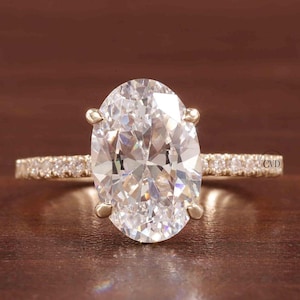 3Ct lab grown Oval diamond IGI Certified Diamond Halo Wedding Ring lab created diamond ring with engagement ring proposal ring promise Ring