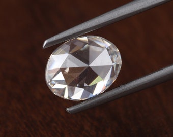 9x7 MM Oval Rose Cut Colorless Moissanite , 2 CT Oval Rose Cut Moissanite  2 CT Moissanit colorless oval rose cut loose stone for jewelry