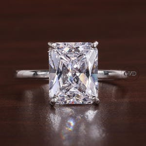 IGI Certified Radiant Lab Grown Diamond Engagement Ring, Hidden Halo Wedding Ring, F/VS1 Radiant cut Diamond Ring,Best Proposal Ring for Her