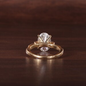 Twisted Oval Lab Grown Ring, Oval CVD Diamond Engagement Ring, Twisted Engagement Ring, Promise Ring, 10K Yellow Gold Ring For Women Gift image 3