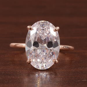 5.50 CT Oval Cut Colorless Moissanite  Engagement Ring, Oval Solitaire Ring,Wedding Ring Oval hidden halo ring Anniversary Bridal Ring Women