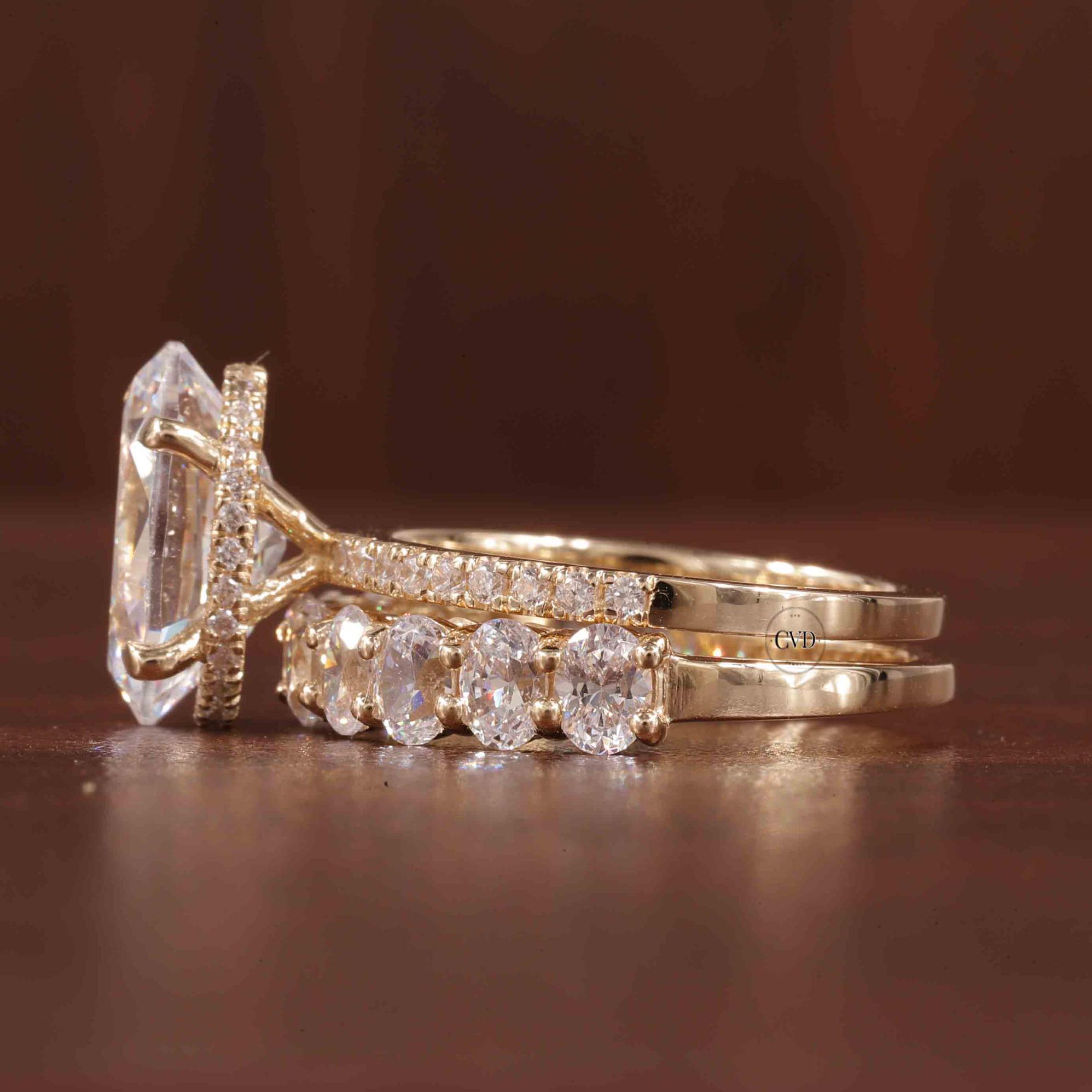 3 CT Oval Cut Moissanite Engagement Ring 14K Gold Moissanite Bridal ...
