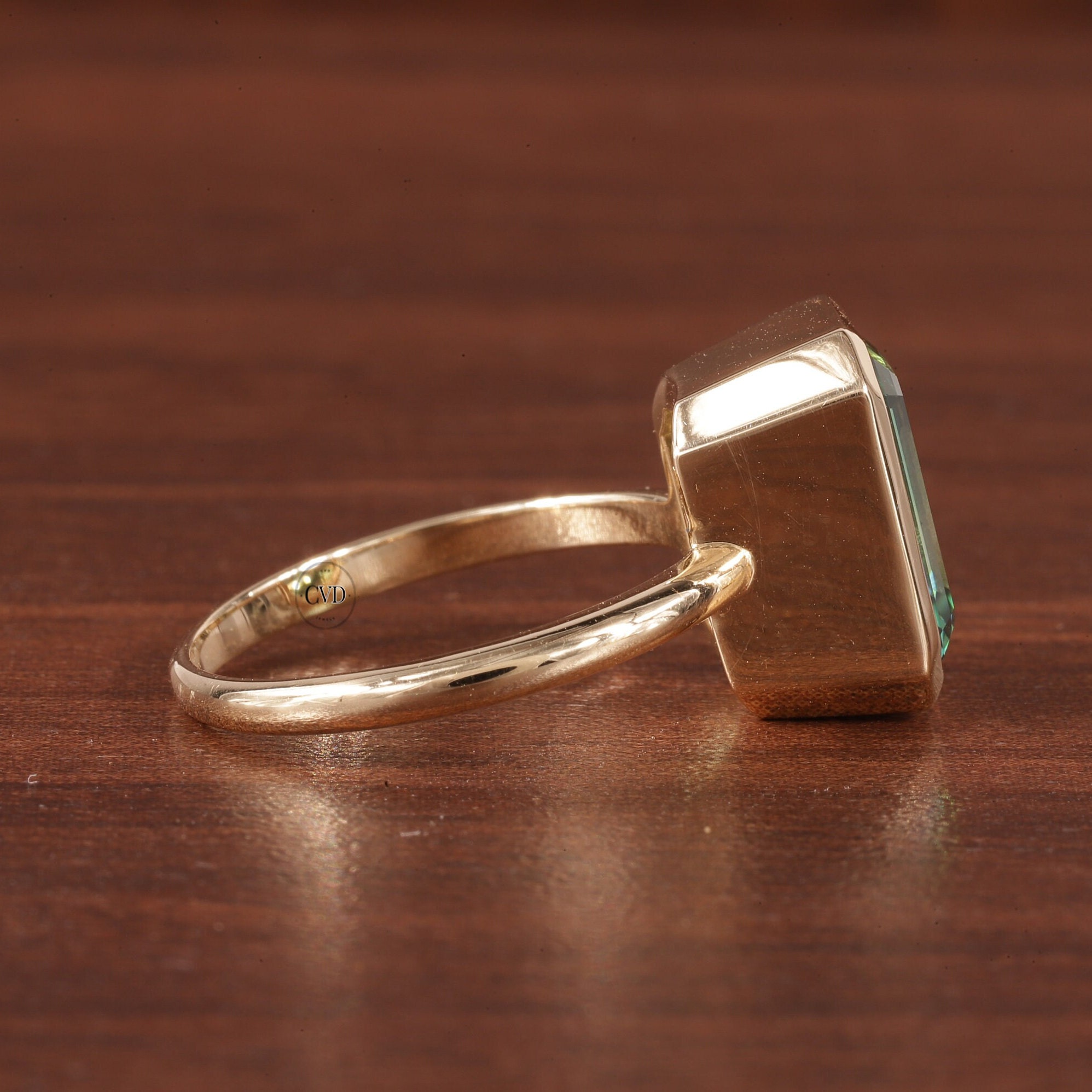 Aanpasbare Art Deco Stijl Statement-Ring Met 3-5CT Smaragd- Granaat En