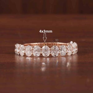 Oval Lab grown Diamond Eternity Wedding Matching Band 3x2mm/4x2mm/5x3mm Oval Cut Lab Grown Diamond  Wedding Band Half Eternity Women&#39;s Band