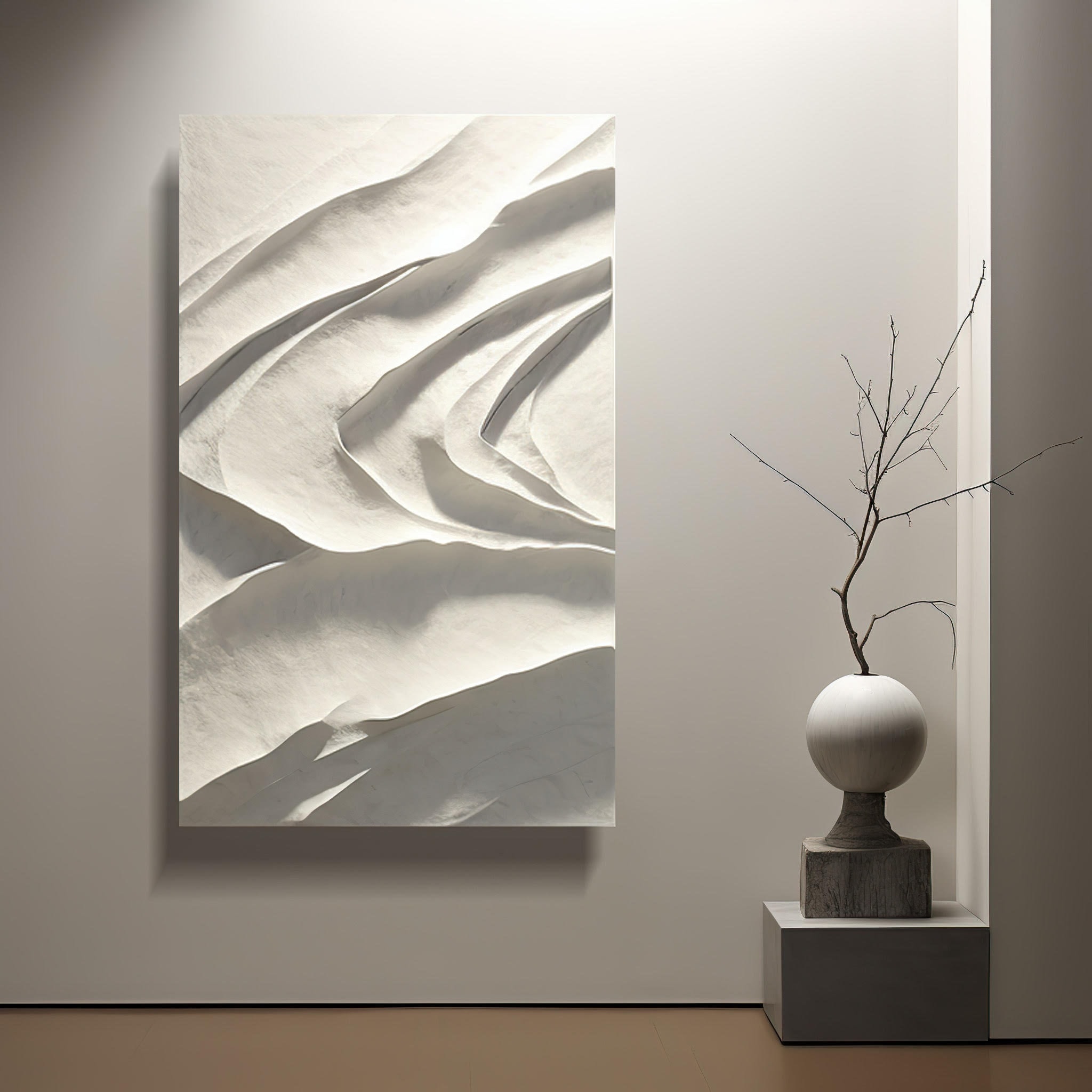 Pure White Abstract Wall Art Textured Art Board Home Decor Etsy