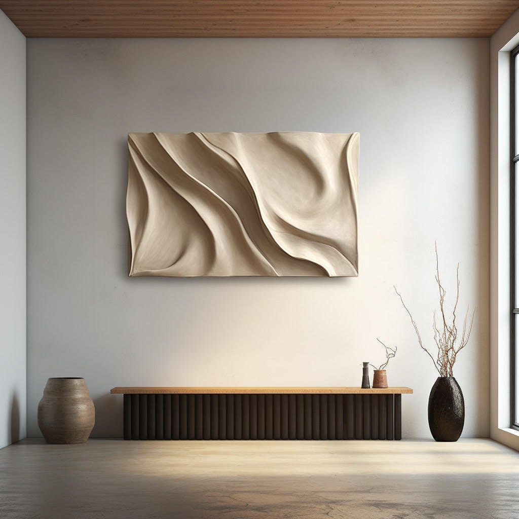 Minimalist textured wall decor- 3d vision board- wood carving