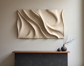 Minimalist textured wall decor- 3d vision board- wood carving