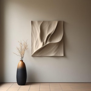 Vertical wood carving wall art- sculptured- minimalist