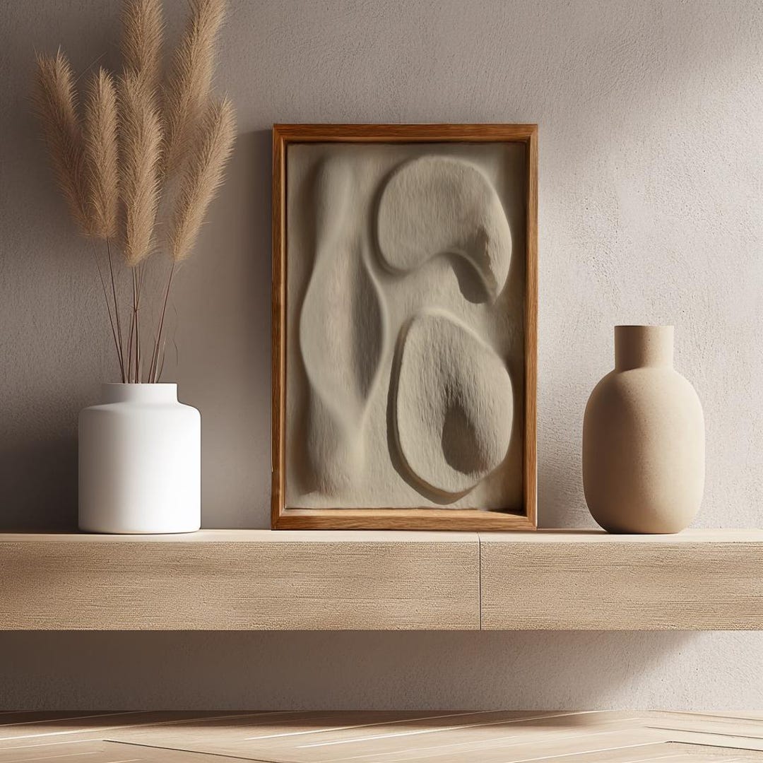 3D Wood Carved Wall Art Set: Japandi Minimalist Relief Sculpture - Etsy ...