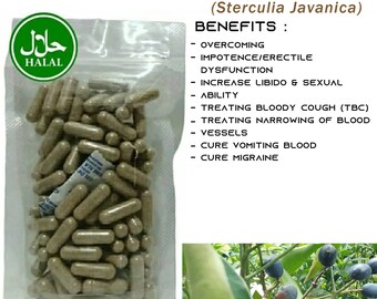 Organic PRONOJIWO/Sterculia Javanica Herbal Capsules All Fresh Natural Herbs spices Healthy Indonesian herbs Organic