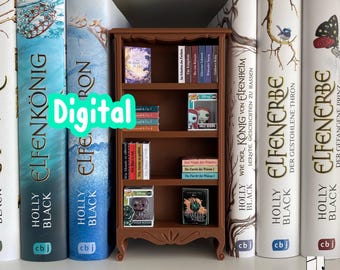 STL for French miniature bookshelf for filling, mini books