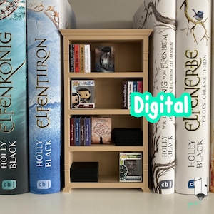 STL file for miniature bookshelf to fill, mini books