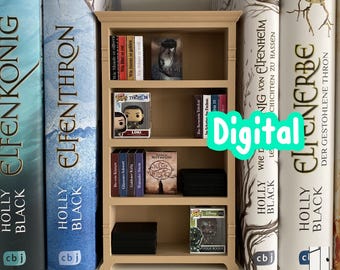 STL file for miniature bookshelf to fill, mini books
