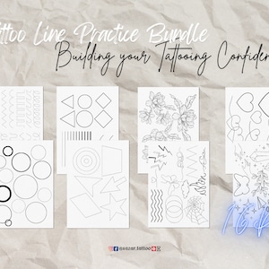 Tattoo Practice Sheets | Set of 10 Printable Stencils | Instant Download for Aspiring Tattoo Artists