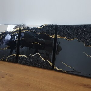 Resin Geode Wall Art | Geode Wall Art | Geode Resin | Black Gold Art | Home Decor | Epoxy Resin Art