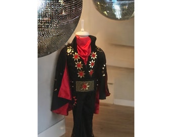 Elvis Presley Costume | Rock 'n' Roll For Dad and Son Cosplay Costume | Elvis Jacket Halloween Clothing | Handmade Customized Designer Dress
