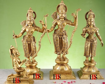 Big Ram Darbar Brass Statue, Indian Brass Art, Brass Ram Darbar God Idol, Brass Sculpture Figurine, Large Ram Darbar, Gift item, Home Decor