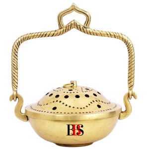 Dhoop Dani Brass Holder, Brass Dhoop Dani Incense Burner, Dhoop Dani Hanging Disinge, DhoopDani, Dhoop Stick Holder, Gift Item, Home Decor