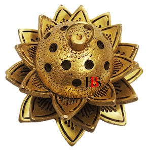 Dhoop Dani Brass Lotus Disinge, Brass Dhoop Dani Incense Burner, Dhoop Holder Brass, DhoopDani, Lotus Dhoop Dani ,Gift Item, Home Decor