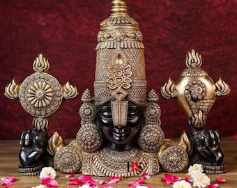 Brass Tirupati Balaji Statue Wall Hanging, Balaji Brass Statue, Antique Balaji Brass Idol, Large Balaji Idol, Balaji, Gift Item, Home Decor