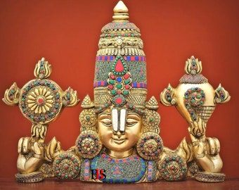 Brass Tirupati Balaji Statue Wall Hanging, Lord Vishnu Idol, Beautiful face of Lord Balaji Brass Statue, Balaji Idol, Gift Item, Home Decor
