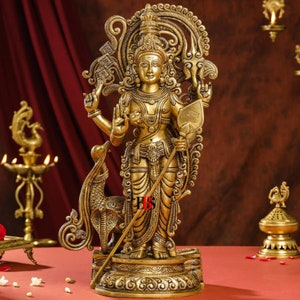 Large Murugan Brass Statue, Brass Murugan Swami, Murugan Karthikeyan Statue, Indian Brass Art, Murugan Idol, Showpiece, Gift Item Home Decor