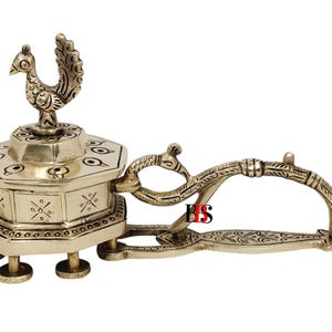 Brass Dhoop Dani Incense Burner: Antique Style Home Decor