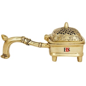 Brass Dhoop Dani Holder: Antique Incense Burner, Home Decor Gift